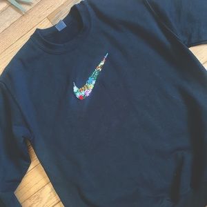 Nike inspired crewneck with embroidery
